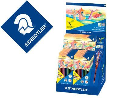 Lapices de colores staedtler wopex ecologico expositor de 20 cajas de 12 colores y 5 cajas de 24 colores
