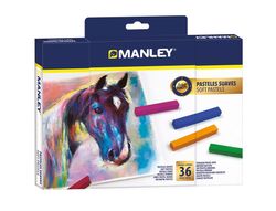 Lapices pastel manley suaves caja de 36 unidades colores surtidos