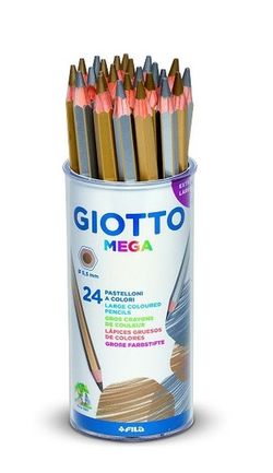 Lápiz color GIOTTO MEGA oro y plata 24 und.
