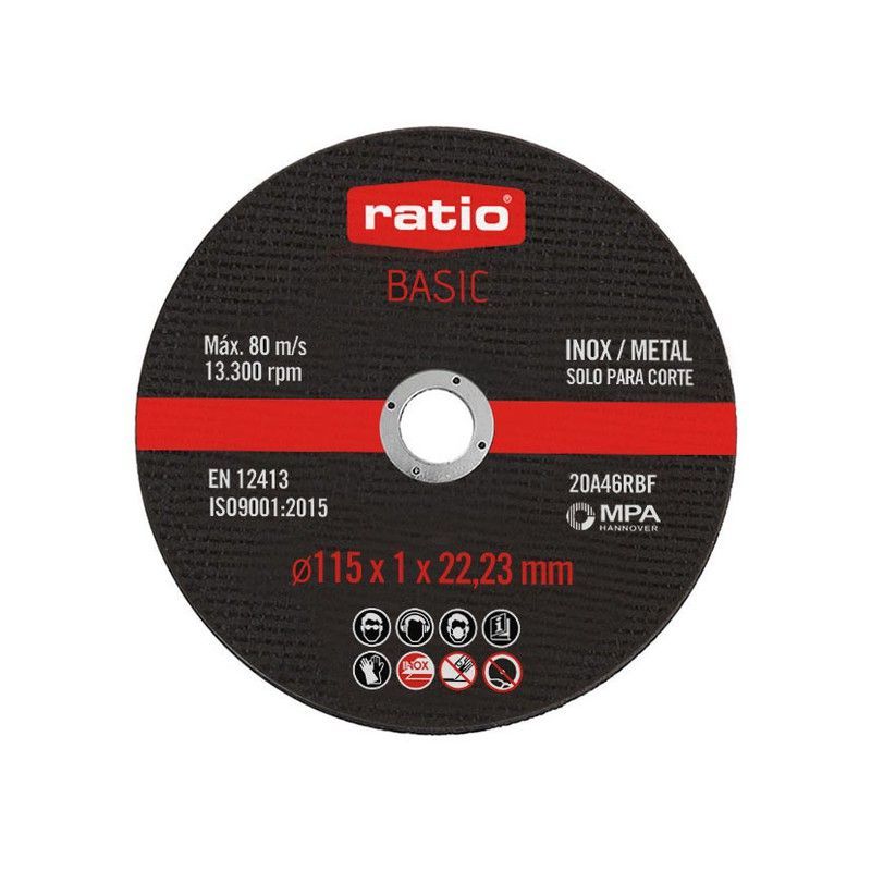 Lata 10 Discos Corte Inox Basic 115mm