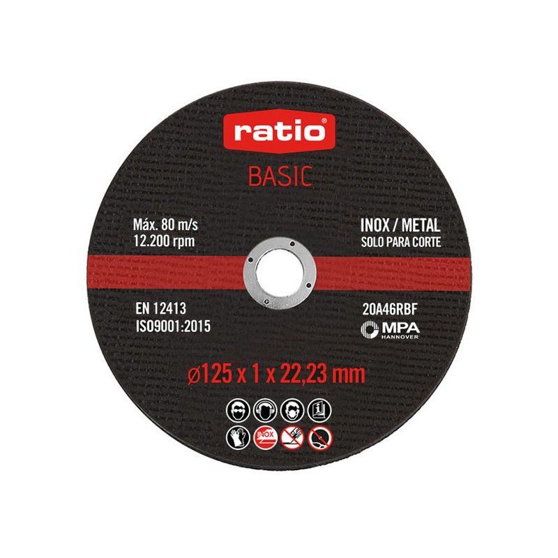 Lata 10 Discos Corte Inox.Basic 125Mm.