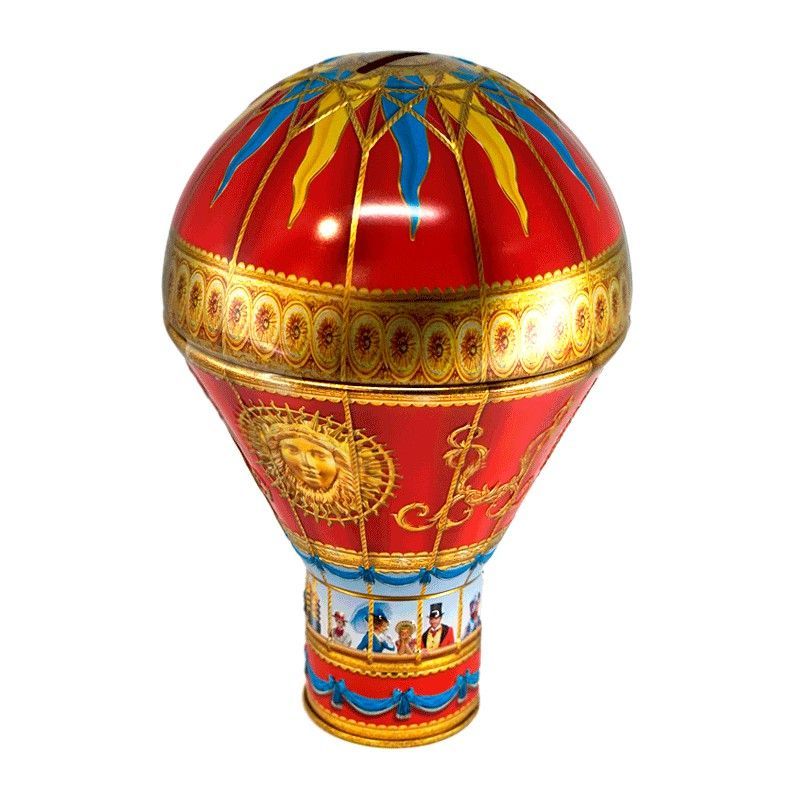 Lata bombones  'Globo Victorino rojo'. Con 150 gramos de bombones praliné