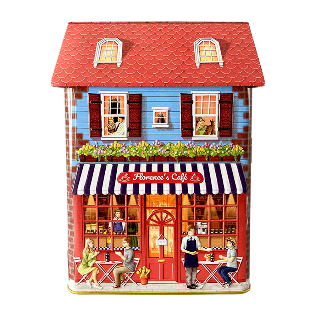 Lata bombones praliné leche 'Casita Café roja' 150g