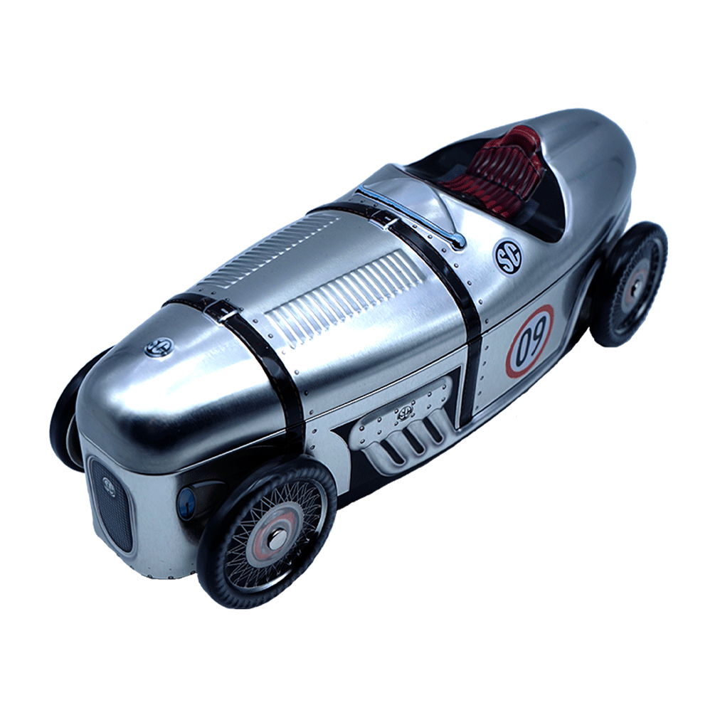 Lata bombones praliné leche 'Coche 09 plata' 150g