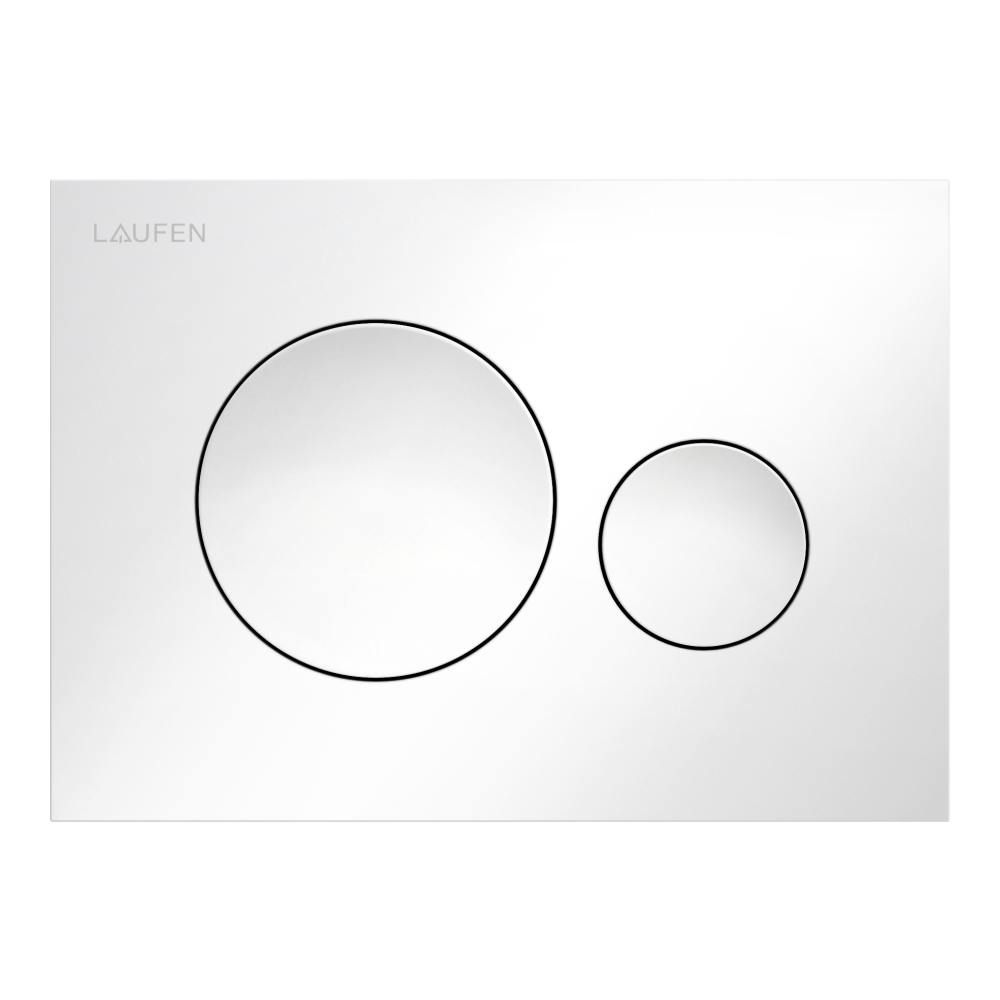 Laufen INEO Placa de accionamiento INEO MOON, BLANCO BRILLO descarga dual (pulsador)