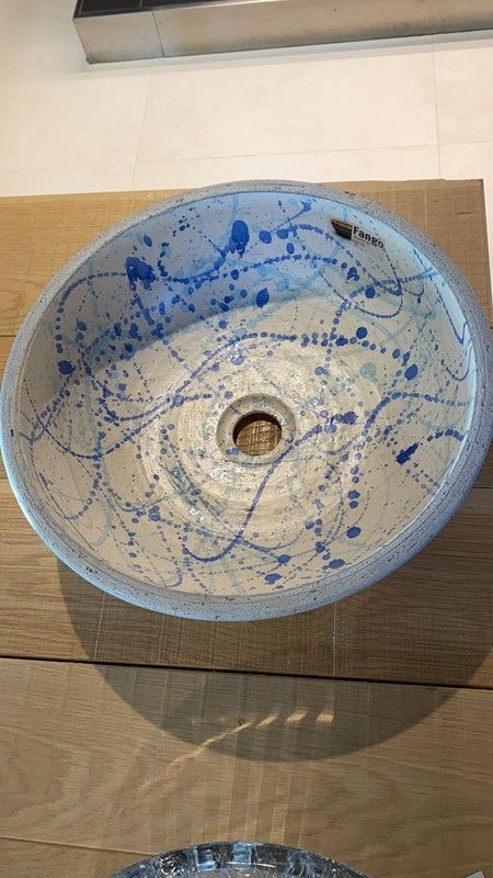 Lavabo de fango sobre encimera, Painting Azul, Bacha 202 FAN202002