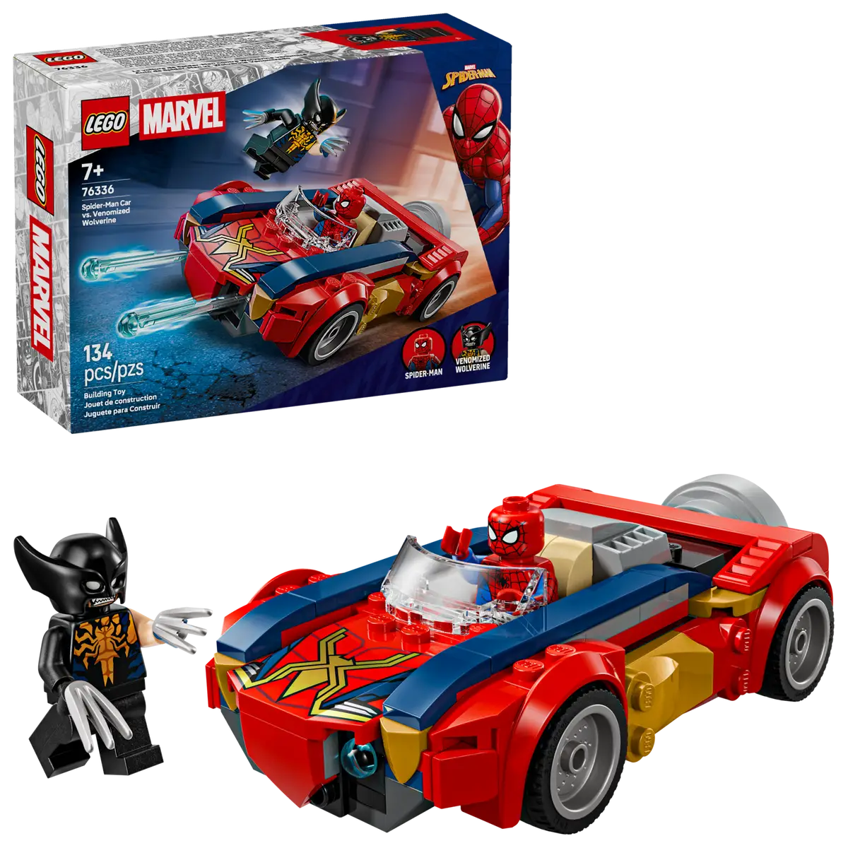 Lego Marvel - Coche de Spider-Man vs. Lobezno Venomizado