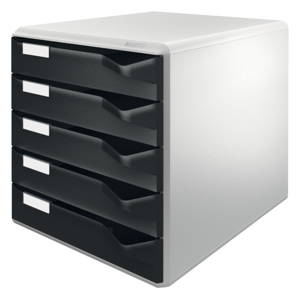 LEITZ 52800095 - Buc de 5 cajones para correo color negro/gris