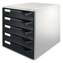 LEITZ 52800095 - Buc de 5 cajones para correo color negro/gris