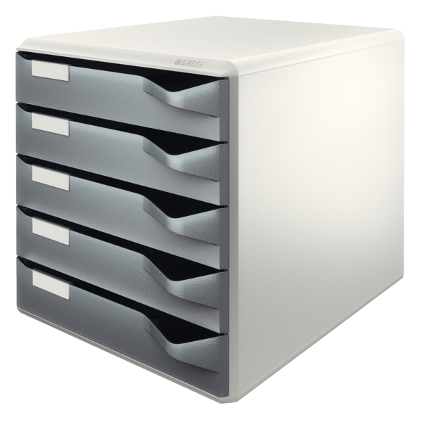 Leitz Post 52800089 - Buc de cajones, A4, 5 cajones, Gris oscuro, Plástico