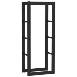 Leñero de acero en negro, 40 x 25 x 100 cm | Rack
