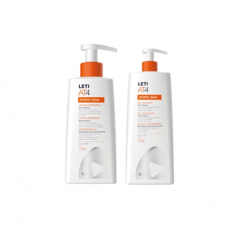 Leti AT4 Duo Gel Baño 250ml + Leche Corporal 250ml