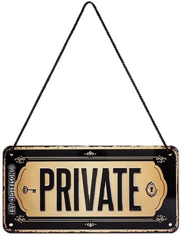 Letrero colgante Puerta Cuidado Private Retro Vintage