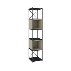 Librería, 36 x 39 x 179 cm, de madera y metal en negro y verde | Colección Anya