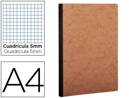 Libreta Age-Bag Tapa Cartulina Lomo Cosido Cuadro 5 mm 96 Hojas Color Havana 210X297 Mm