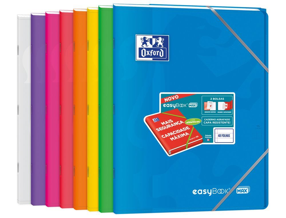 Libreta escolar oxford easybook tapa plastico din a4+ 48 hojas horizontal colores surtidos