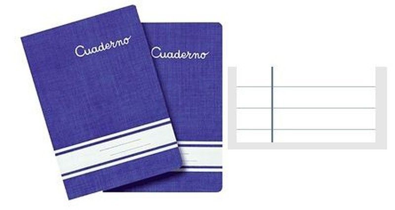 Libreta grapa 32 hojas horizontal. (1 raya)