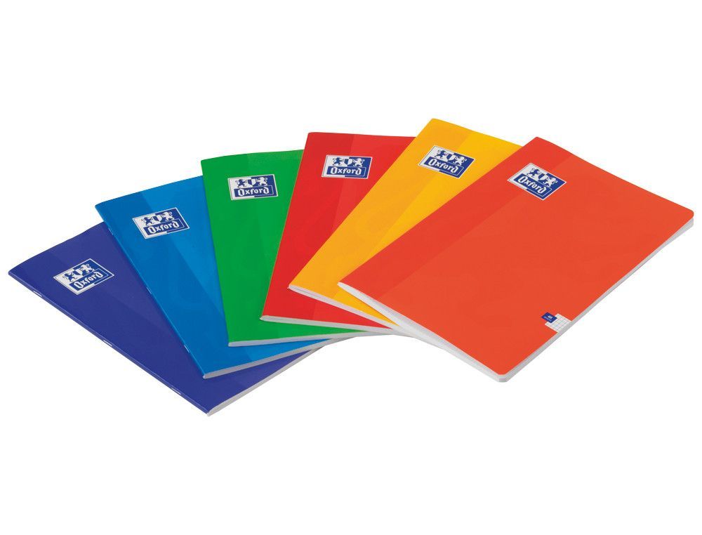 Libreta grapada Oxford A4 Cuadrícula 4x4 margen colores aleatorios