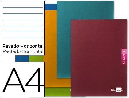 Libreta Liderpapel Scriptus A4 48 Hojas 90G/M2 Horizontal con Margen