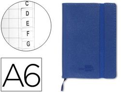 Libreta Liderpapel Simil Piel A6 120 Hojas 70G/M2 Indice Azul