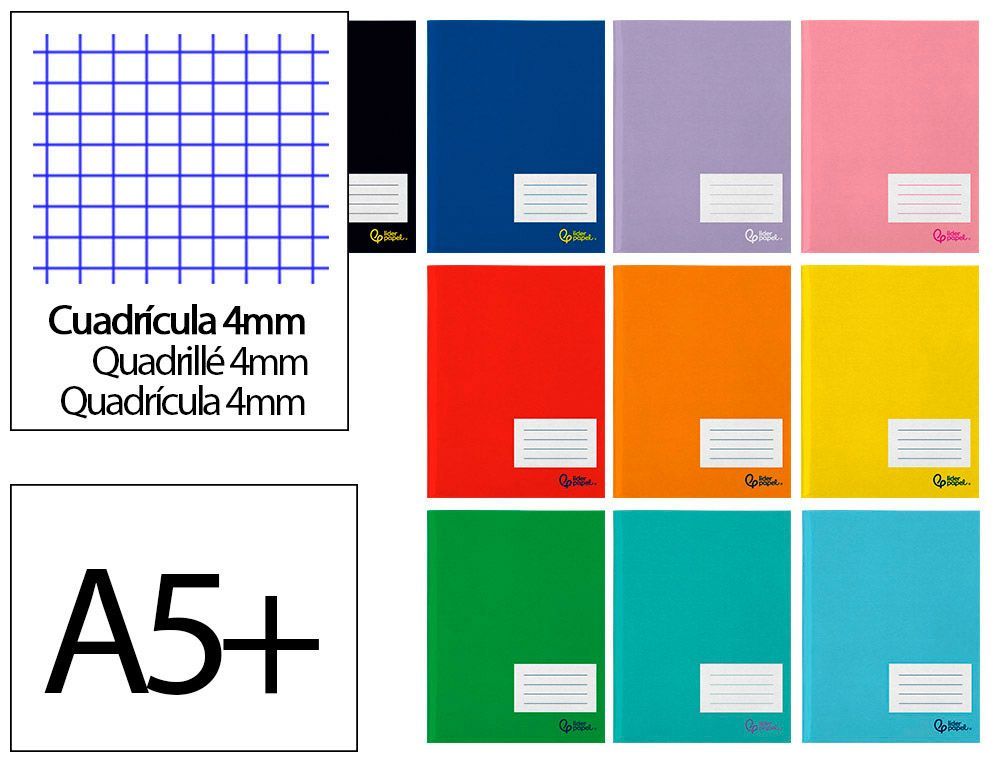 Libreta liderpapel smart A5 plus 16 hojas 75gr cuadro 4mm con margen