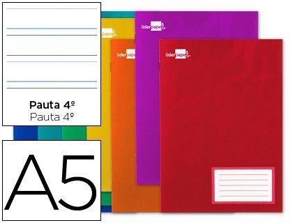 Libreta Liderpapel Write A5 16 Hojas 60G/M2Cuadro Pauta 4ª 3.5Mm con Margen