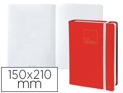 Libreta quo vadis life journal infinite dots puntos 15x21 cm 224 hojas tapa similpiel rojo