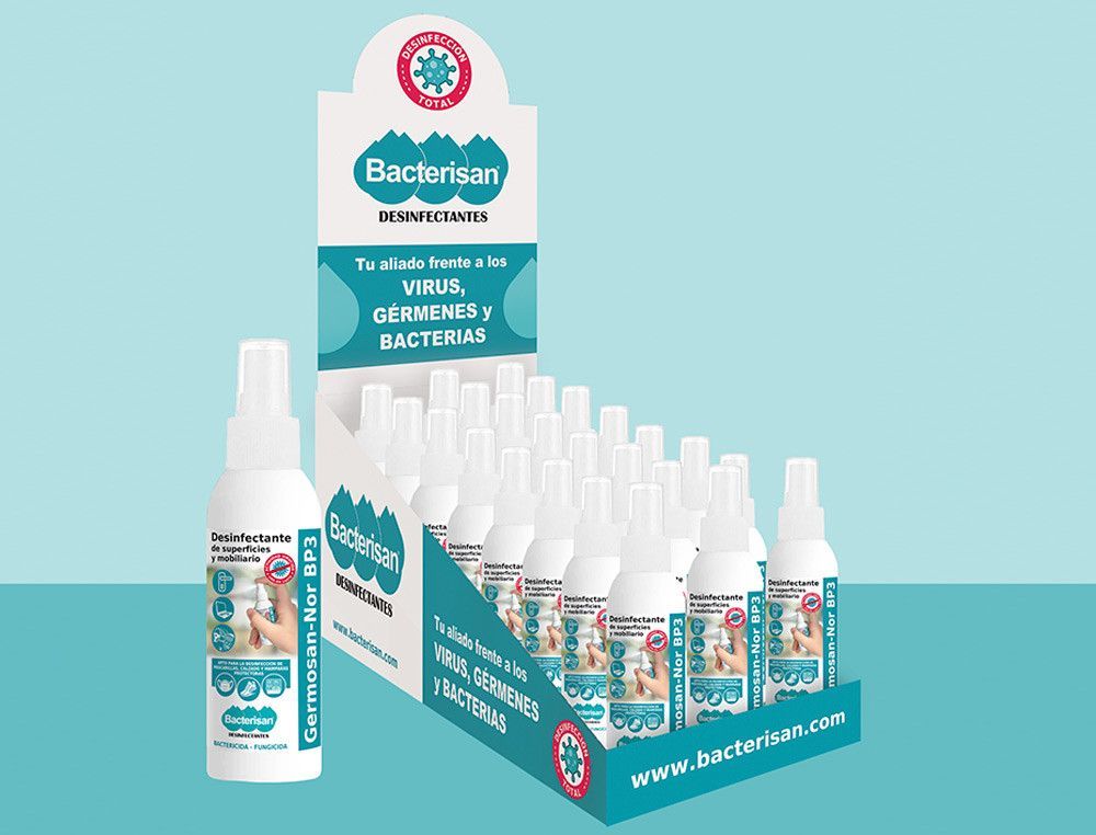 Limpiador higienizante desinfectante germosan 60ml bp3 para superficies y mobiliario bote pulverizador