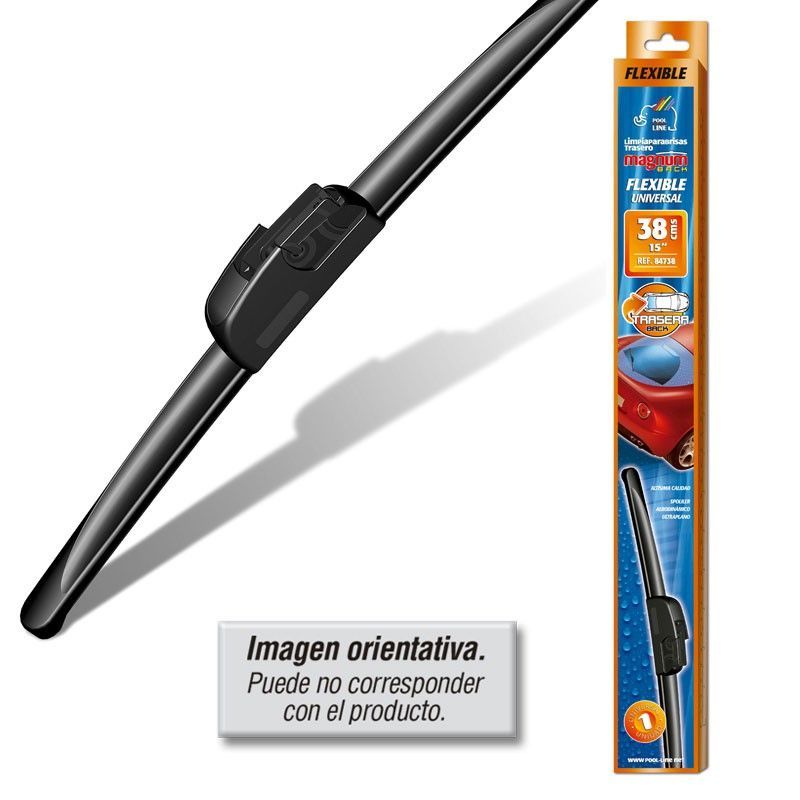 ***LIMPIAPARABRISAS GOMA TRASERA POOL LINE MED. 38 CM ( 1 UNIDAD) ENVASE CAJA