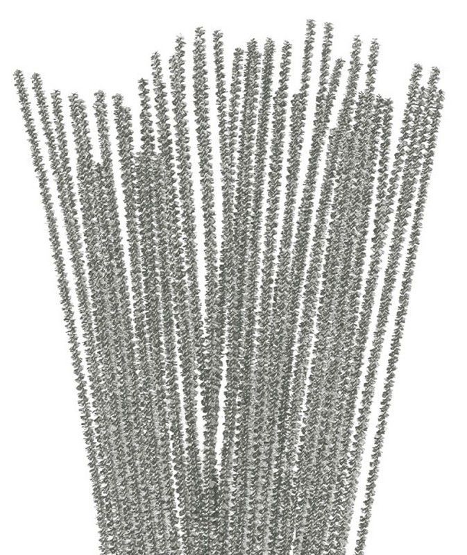 Limpiapipas plateado 25 und.