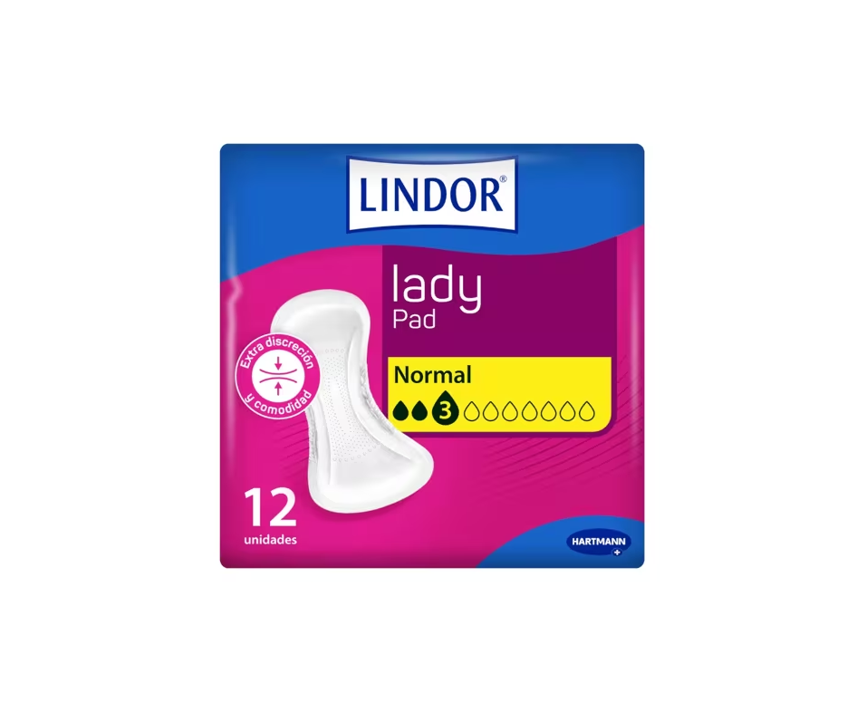 Lindor Lady Compresas Normal 3 Gotas 12 Unidades