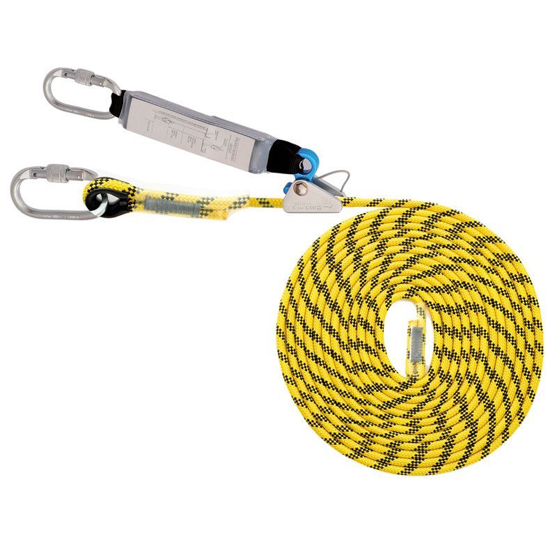 LÍNEA DE VIDA 30 m, absorbedor+altochut aluminio+mosquetones