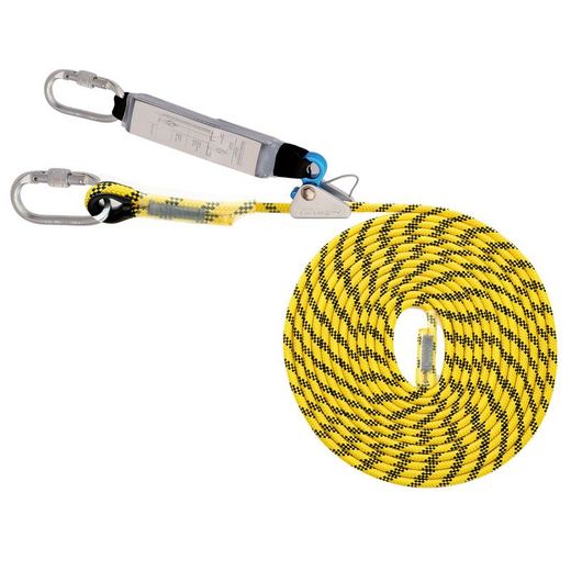 LÍNEA DE VIDA 30 m, absorbedor+altochut aluminio+mosquetones