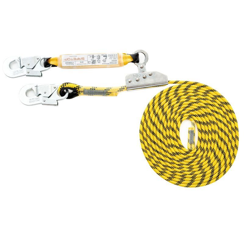 LÍNEA DE VIDA 50 m, absorbedor+altochut+mosquetones 12mm