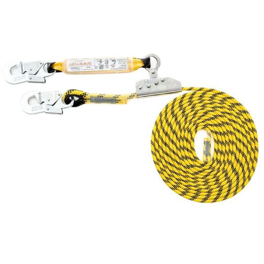 LÍNEA DE VIDA 50 m, absorbedor+altochut+mosquetones 12mm