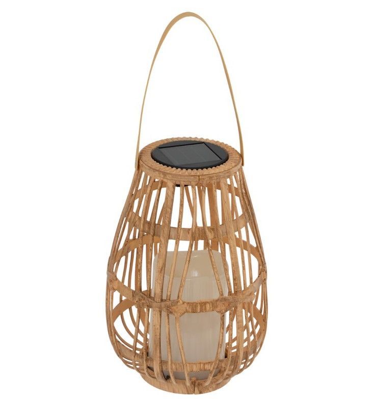 Linterna solar con vela altura 23 cm