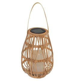 Linterna solar con vela altura 23 cm