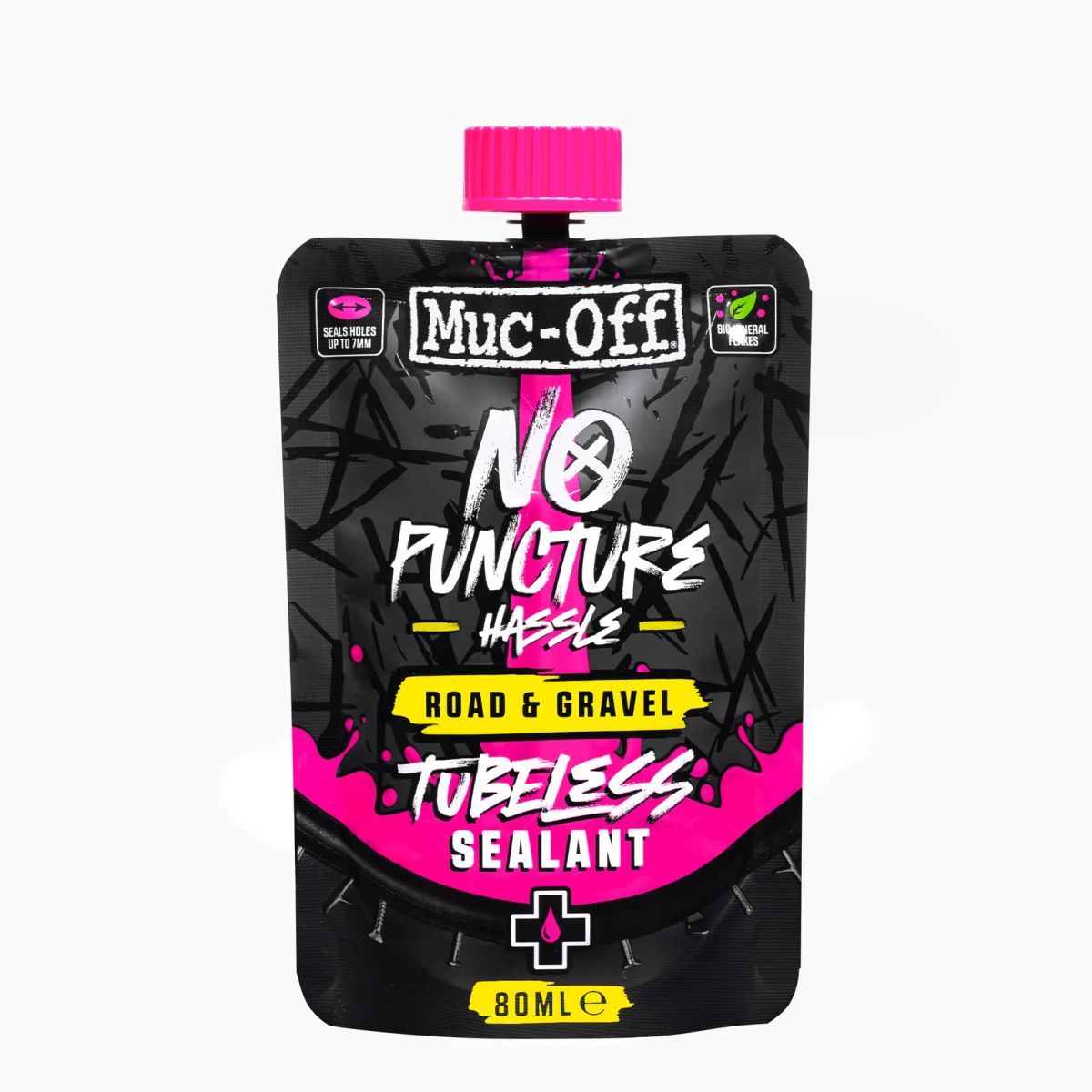 Líquido Sellante Muc-Off Tubeless Carretera/Gravel 80 ml | Protección Antipinchazos Rápida y Efectiva