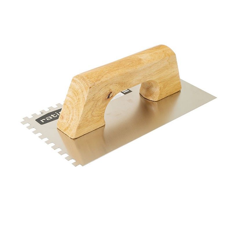 Llana rectangular dentada acero inox. RATIO 3974 Llana Rectangular Inox.Dentada 130X270Mm