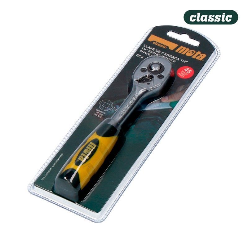 Llave carraca encastre 1/4" 45 dientes cr v. Ec4