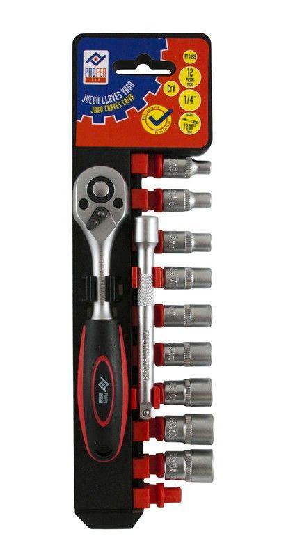 Llave Vaso Jgo 12 Pz +Carraca 1/4''