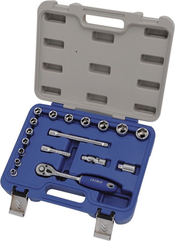 Llave Vaso Jgo 18 Pz+Carraca 3/8''