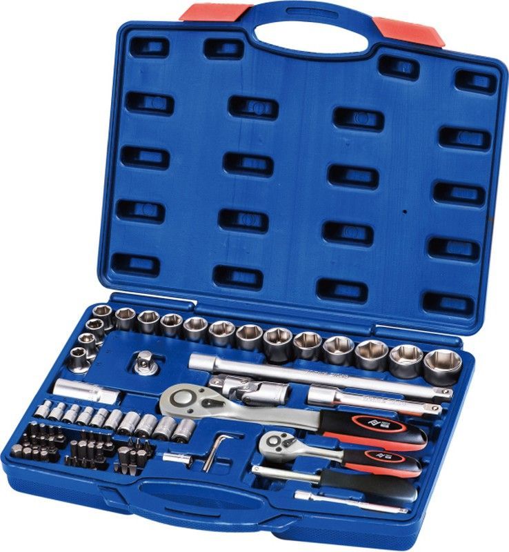 Llave Vaso Jgo 72 Pz +Carraca 1/4-1/2''