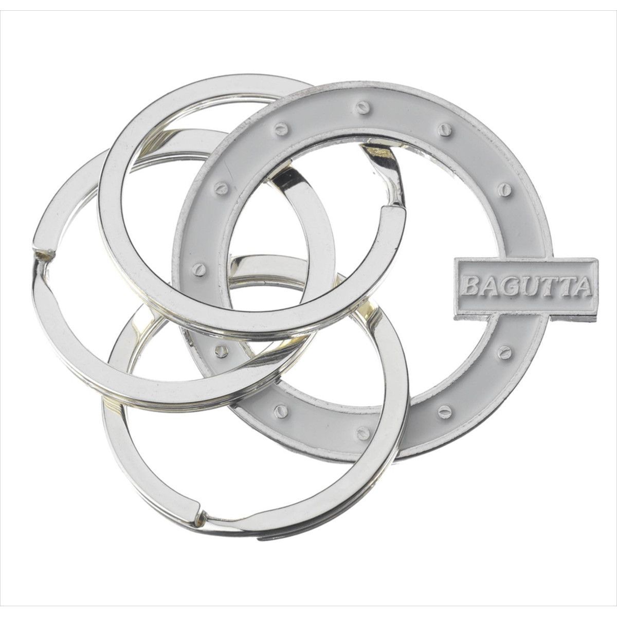 Llavero Aros Acero 2177-01BI Blanco
