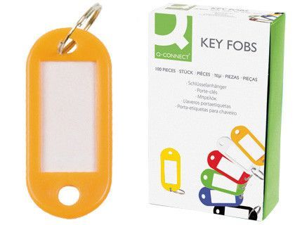 Llavero Portaetiquetas Q-Connect Expositor de 100 Unidades Amarillo