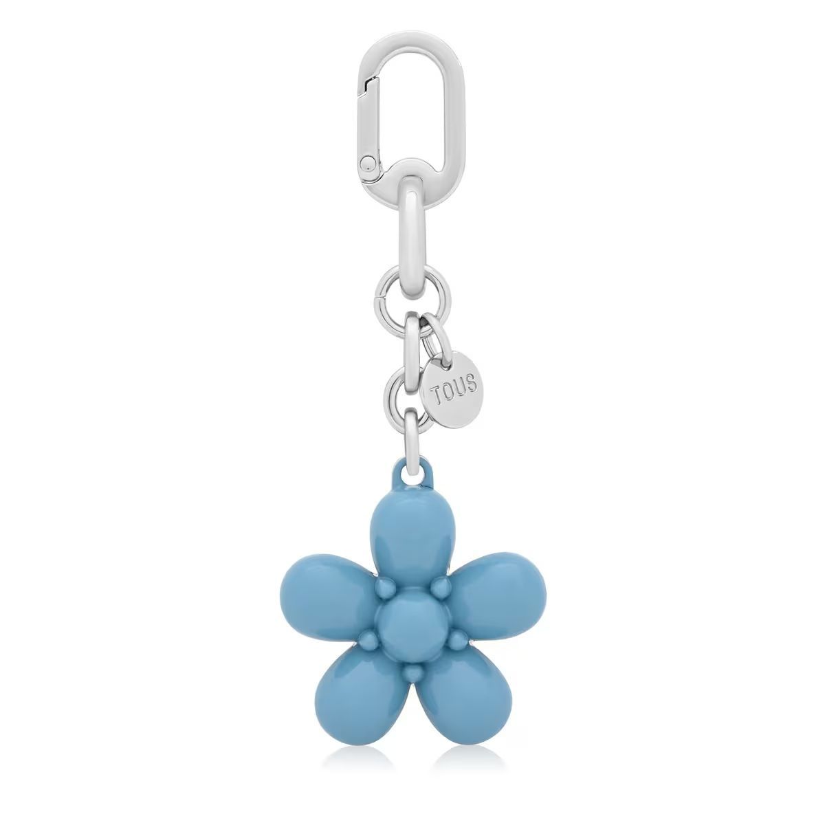 Llavero Tous Puffed Daisy Flower azul cielo