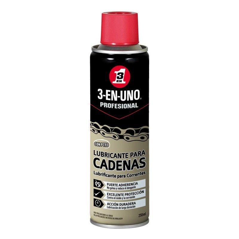 Lubricante para cadenas con PTFE profesional 3-EN-UNO Lubricante Para Cadenas 250 Ml