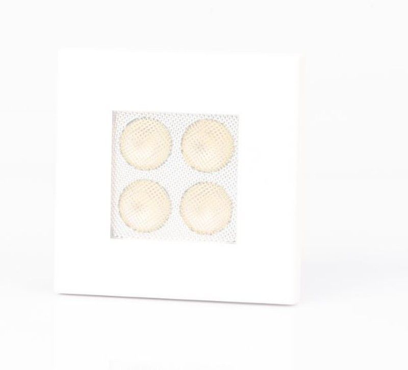 Luz De Iluminación Interior Blanca De 4 Leds Con Marco Cuadrado Intercambiable Blanco