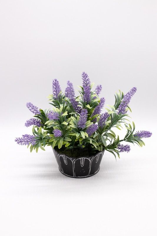 Maceta de lavanda artificial