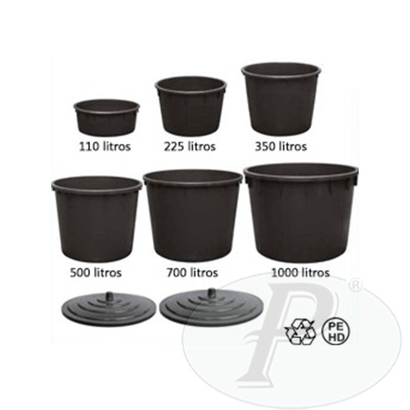Macetas grandes de plástico negras